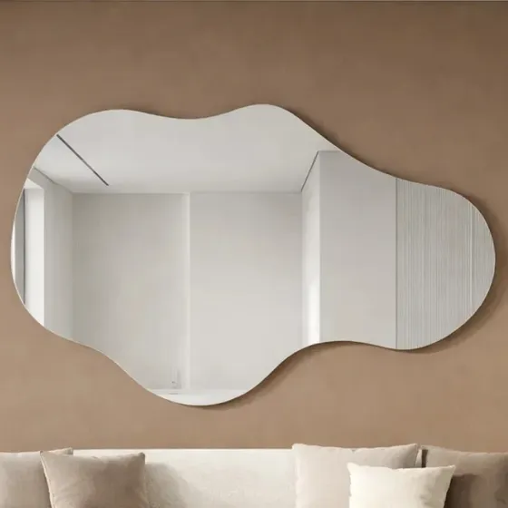 Espelho Orgânico Lopazzi 90x60cm Banheiro Lavabo Grande Design Moderno Luxo Decorativo Sala Quarto Vidro Cristal Lapidado Premium Com Suporte De Fixação E Fita Dupla Face Estilo Pinterest Original