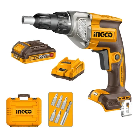 Parafusadeira Drywall Ingco Brushless 20v Bateria Maleta Laranja 50hz / 60hz