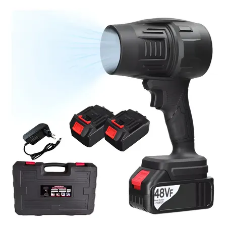 Soprador Turbo Portátil Recarregável 48v 2 Baterias + Maleta Cor Preto 127/220v