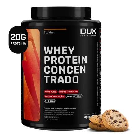 Whey Protein Concentrado Dux 900g Cookies Biscoitos