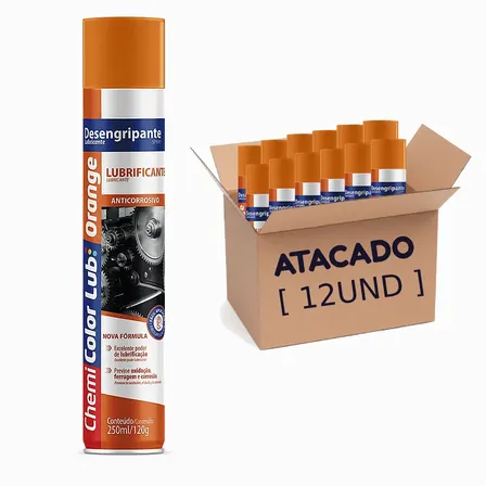 Kit 12 Óleo Desengripante Anticorrosivo E Lubrificante Spray Laranja