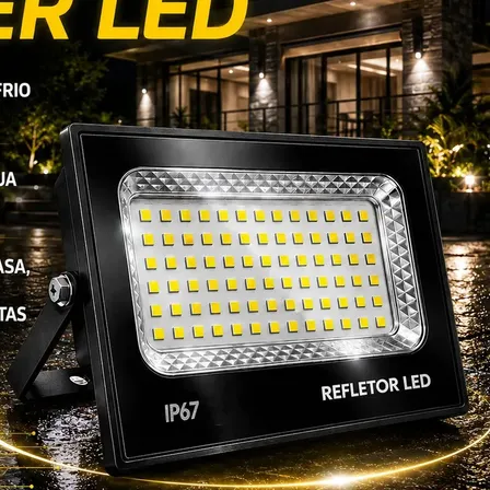 Refletor 400w Com Sensor De Presença E Fotocélula Holofote Carcaça Preta Luz Branco Frio 127/220v Preto