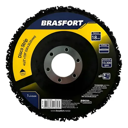 Disco Flap P/ Limpeza Strip 4.1/2 Brasfort Ref: 9140 Cor Preto