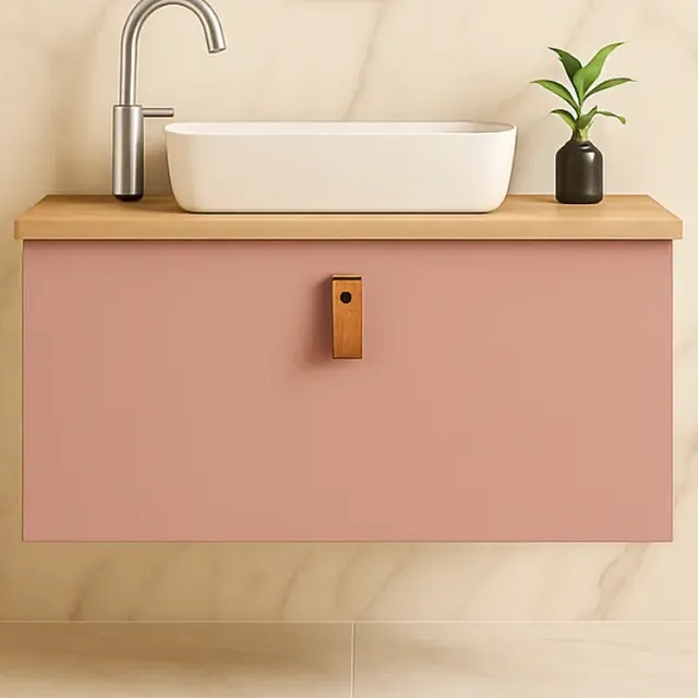 Gabinete Vildrex Mdf Veneza Slim 50x35cm Design Moderno Luxo Pia Sem Cuba Móvel Pitanga Quantidade De Furos Para Torneira Um Furo