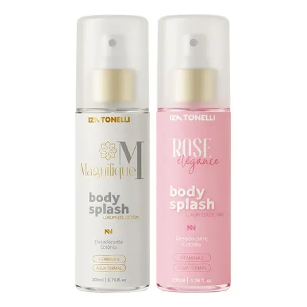 Kit 2 Body Splash Feminino Iza Tonelli 200ml Desodorante Colônia Luxo Magnifique E Rose Elegance