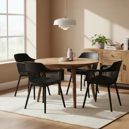 Kit 4 Cadeiras Jantar Marcela Montreal Ass Estofado Preto Sala Cozinha Confortáveis Modernas Home Office Escritório Design Elegante