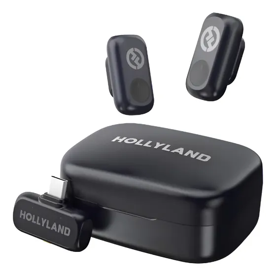 Microfone Hollyland Lark A1 Usb-c Duplo P/ 2 Pessoas Sem Fio Cinza-escuro