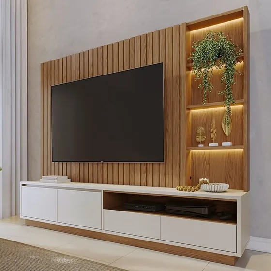 Estante Home Theater Com Led Para Tvs Até 82 Id