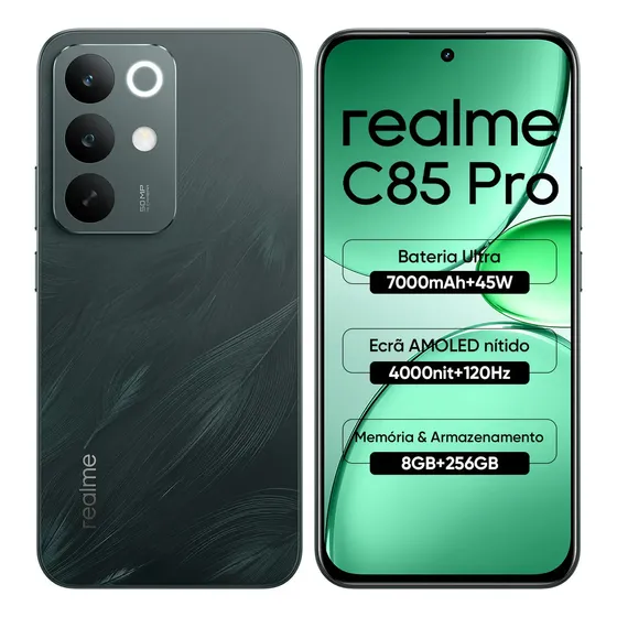 Celular Smartphone Realme C85 Pro 256gb 8gb Ram Dual Sim Bateria 7000mah IP69 Pro Resistência à água Verde
