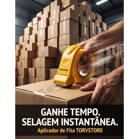 Suporte Aplicador De Fita Adesiva Larga Grande 50mm Com Cortador Dispensador Manual Durex Transparente Fechar Caixas Embalagem Logística Escritório Expedição Pacotes Torvstore Bom-1568 Amarelo