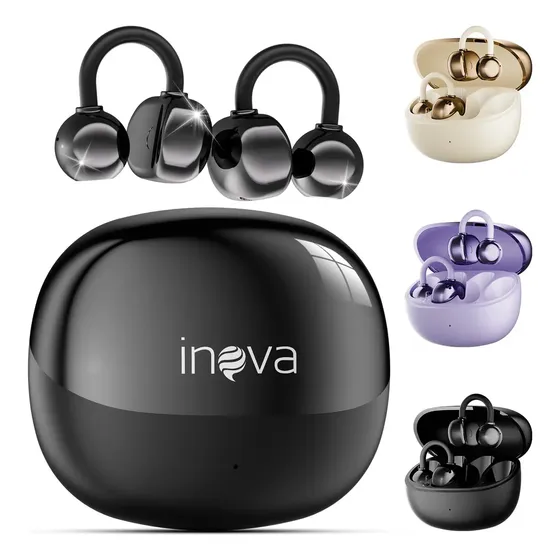 Fone de Ouvido Basike Clip-ear Bluetooth Sem Fio para Esportes e Academia com Microfone