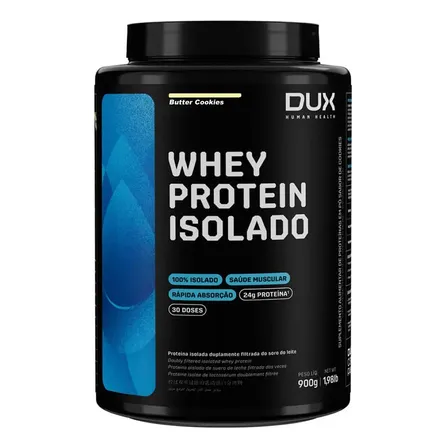 Dux Human Healt Whey Protein Isolado Pote Sabor Neutro 900g Butter Cookies