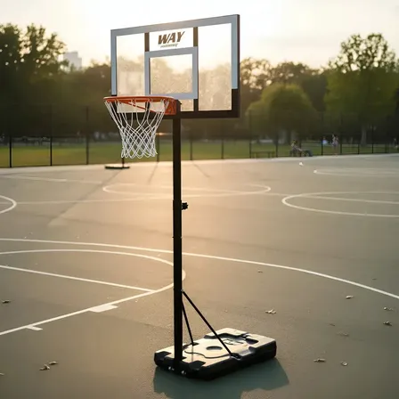 Cesta De Basquete Altura Ajustável 1,00 a 3,05m Tabela de Basketball Aro 45 Com Base Oca 38,5 kg de água ou areia