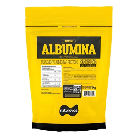 Albumina Naturovos Natural 1kg Refil Proteína