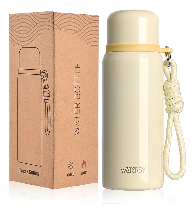 Garrafa Térmica Watersy Inox 500ml Para Café Milkshake Branco