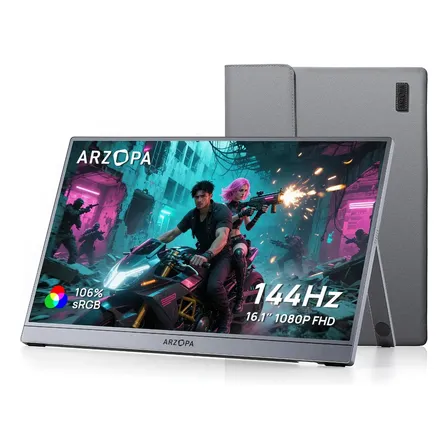 Monitor Gamer Portátil Arzopa Z1FC de 16.1" Full HD 144Hz com Painel IPS