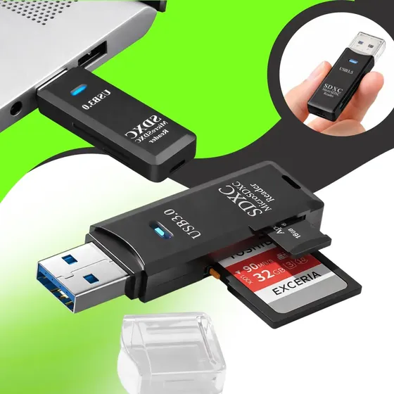 Leitor De Cartão Usb 3.0 Adaptador Micro Sd / Sdxc 5gbps