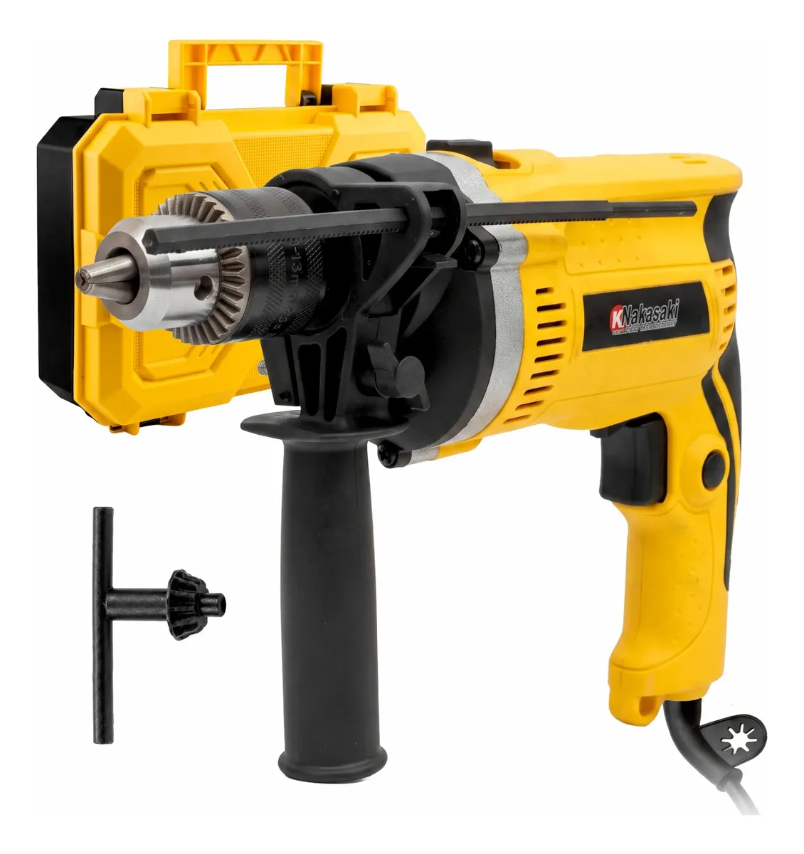 Furadeira Impacto Profissional Nakasaki 13mm 900w Com Maleta Amarelo 220v 50hz-60hz