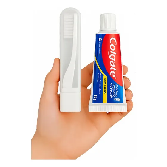 10 Kit De Higiene Bucal Portátil Colgate 30 g + Escova Trip
