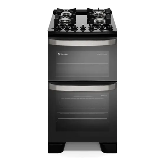 Fogão 4 Bocas Electrolux Preto Experience Mesa De Vidro, 2 F Preto
