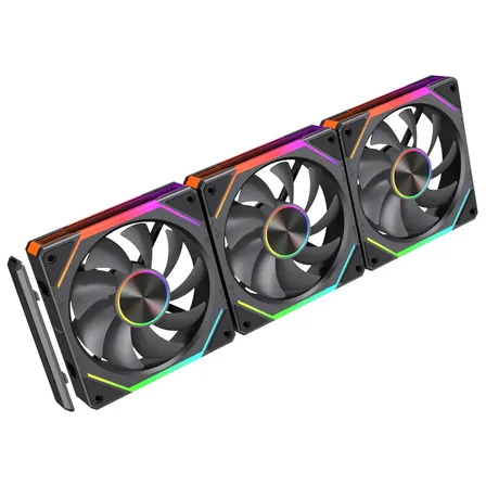 Kit Fan Ventoinha 3 Em 1 Digoo Cosmiq Unifan Argb 120mm Magnético Pwm Preto