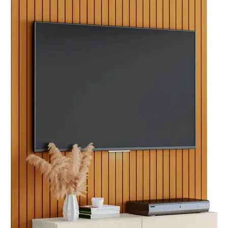 Painel Para Tv Até 55 Polegadas Ripado C/nicho Cedro/off