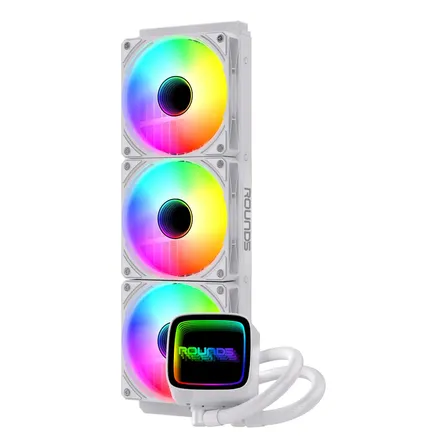 Water Cooler 360mm Round5 Eurus Argb Bomba Fundo Infinito Cor Branco