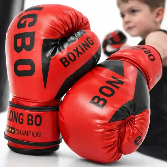 Luva De Boxe Infantil Muay Thai Criança Mma Taekwondo Dealmy Unico Vermelho