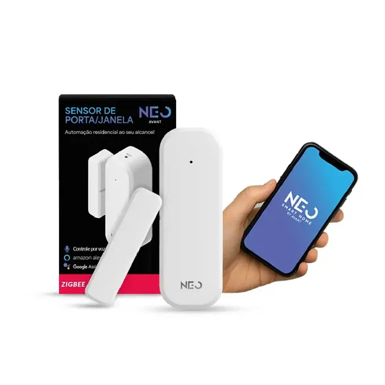Sensor Porta E Janela Inteligente Zigbee Sobrepor Branco Cod: 291100025 Avant Neo