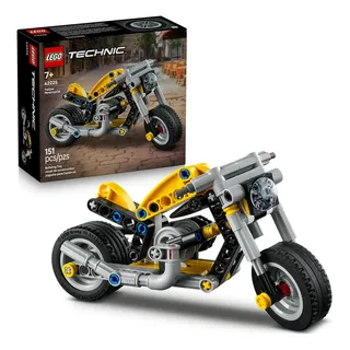 LEGO Technic Motocicleta Amarela; Conjunto de Construção 42225