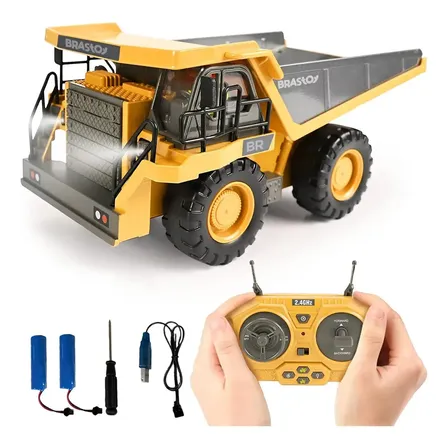 Brastoy Escavadeira De Controle Remoto Escala 1:20 Amarelo Brinquedo-d741 Escavadeira Telecontrolada