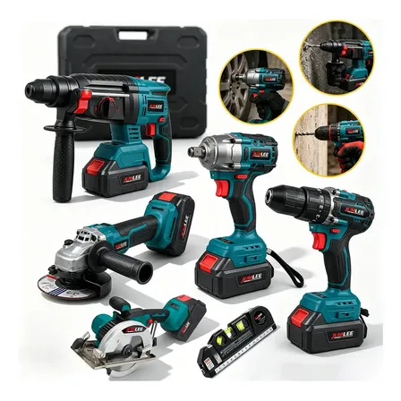 Kit Ferramentas Sem Fio 6em1 2 Baterias Maleta Completo
