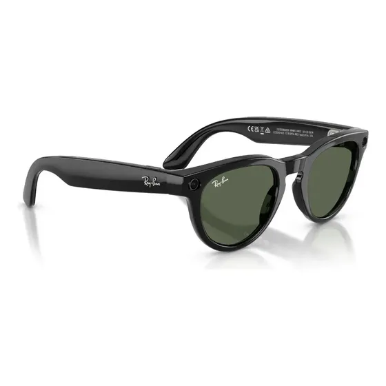 Óculos De Sol Inteligente Meta Headliner Gen 2 Ray-ban Verde G-15 Preto Brilhante