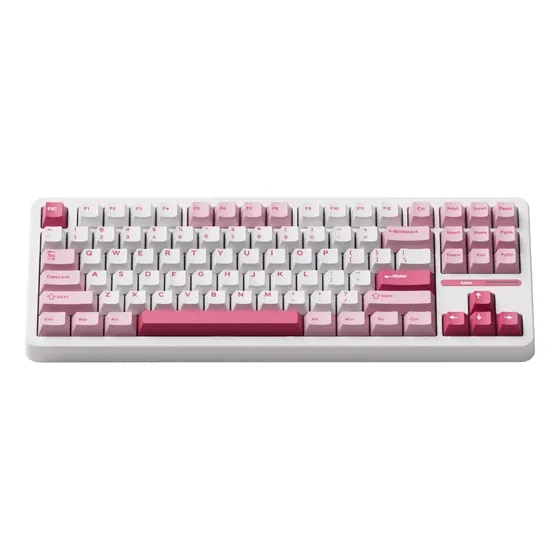 Teclado Mecânico Akko Tac87 Prunus Lannesiana Tkl Qwerty Em Inglês Us Branco E Rosa