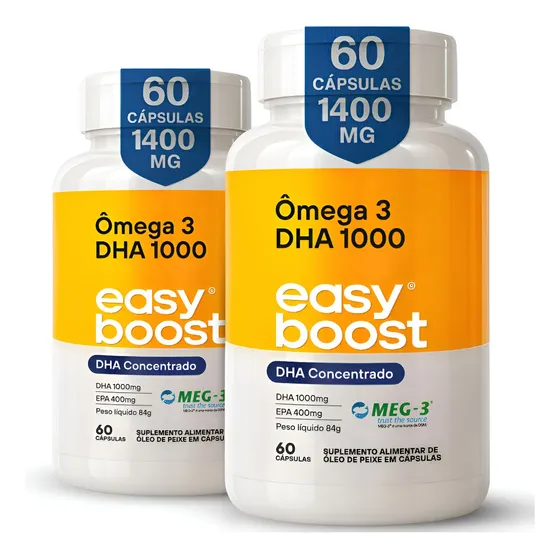 Ômega 3 Dha 1000 Easyboost Epa 400mg Dha 1000mg 120cap Kit2x Neutro