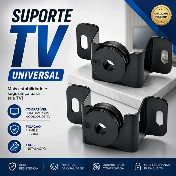 Suporte TV Fixo Universal 10" a 100" Polegadas Forte Para Todas as Marcas Rezzet