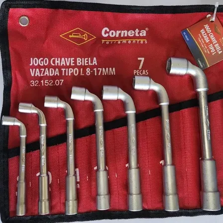 Jg Chave Biela Vazada Furada 7 Pçs De 8 A 17mm Saga Corneta Prateado