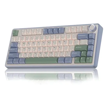 Teclado Aula F75 Mecânico Sem Fio Tri Mode 75% Rgb Hotswap Verde-escuro Inglês Us