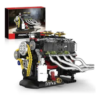 Brastoy Bloco grande de montar infantil Motor V8 Convencional 659 Peças Peça 4,9mm Mecânico Realista blocos magnéticos Modelo 2026