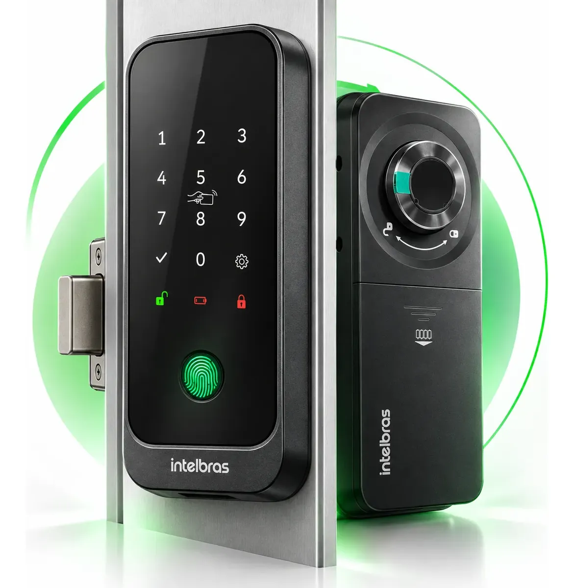 Fechadura Digital Sobrepor Intelbras Mfd 2020 D Biométrica Preto