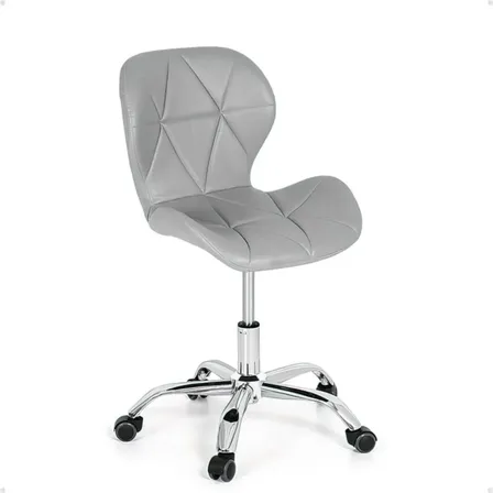 Cadeira De Escritório Office Eiffel Slim Base Giratória Cor Cinza
