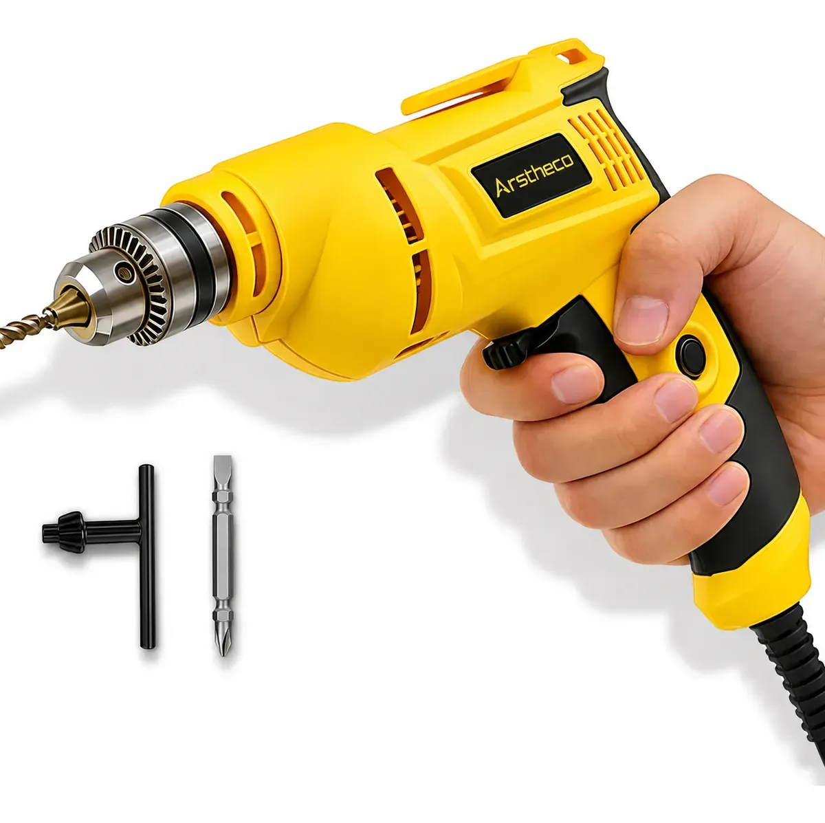 Furadeira Impacto 850w 3/8 Reversão Mandril Chave 10mm