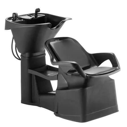 Lavatório de Cabelo para Salão Cuba Reclinável Profissional Dompel Champ Smart Preto + Bandeja