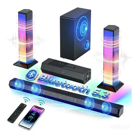 Soundbar Gaonas de 340W para TV, Home Theater 2.1 com Subwoofer Sem Fio e Bluetooth 5.3