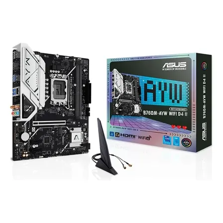 Placa Mãe Asus B760m-ayw Wifi D4 Ii Intel Lga 1700 Matx Ddr4 Preto