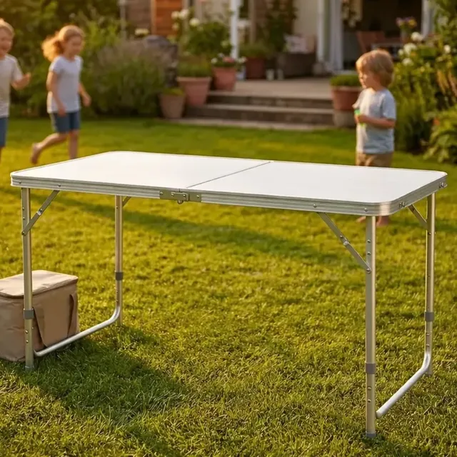 Mesa Dobrável Zelt Vira Maleta Para Camping 1.2 M X 60 Cm Branca Branco