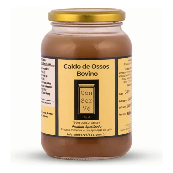 Caldo De Ossos Bovino Colágeno Natural - Conserve Food 500ml