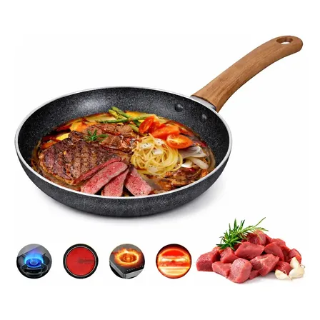 Frigideira Antiaderente 28cm Fogão Fogo Cooktop Gás Preto