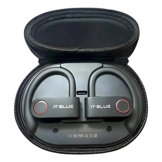 Fone De Ouvido Bluetooth 5.0 Hi-fi Sem Fio Ant-queda Corrida Preto