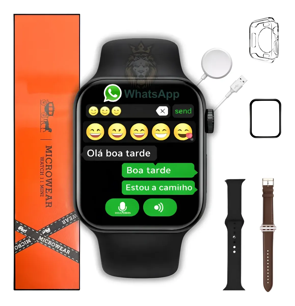 Relógio Smartwatch W11 Mini 42mm Amoled Gps Nfc Whatsap 2026 Preto Black